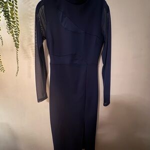 Fashion Nova Navy Long Sleeve Dress